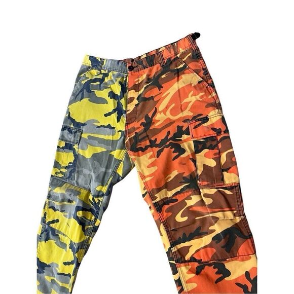 Rothco CARGO COMBAT PANT TWO TONE CAMO Unisex 32x30 Distressed Large Button Fly - Picture 3 of 16